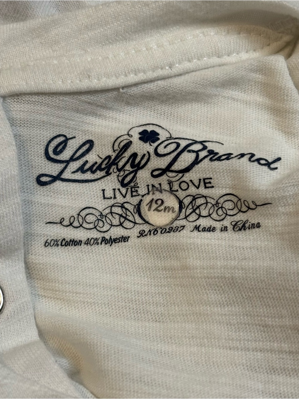 Lucky Brand White to Blue Ombre Heart Graphic Tee - Picture 3 of 6